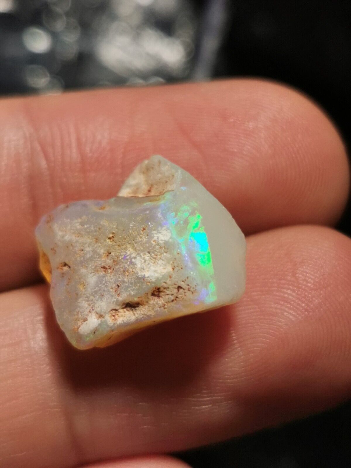 8.25 Carats Solid Rough Coober Pedy Opal Piece with Beautiful Colour