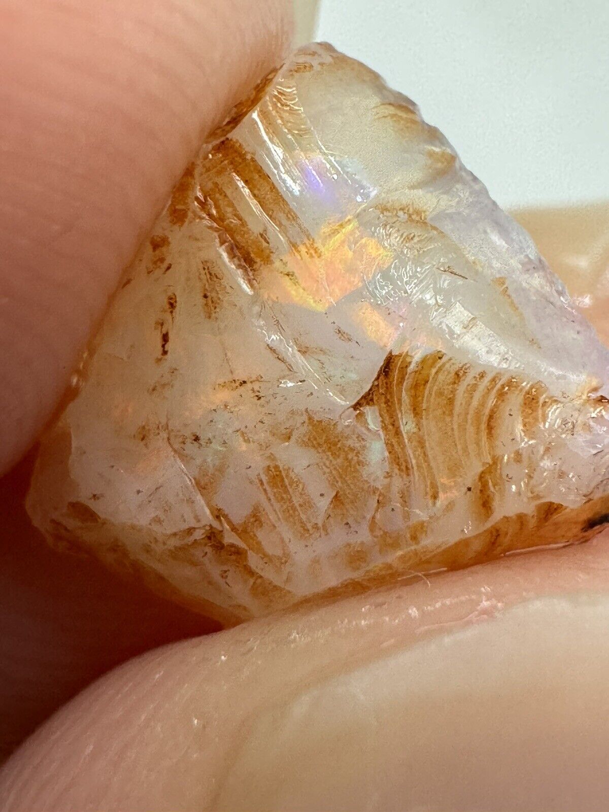 2.1 Carats Solid Rough Coober Pedy Opal Piece with Beautiful Colour