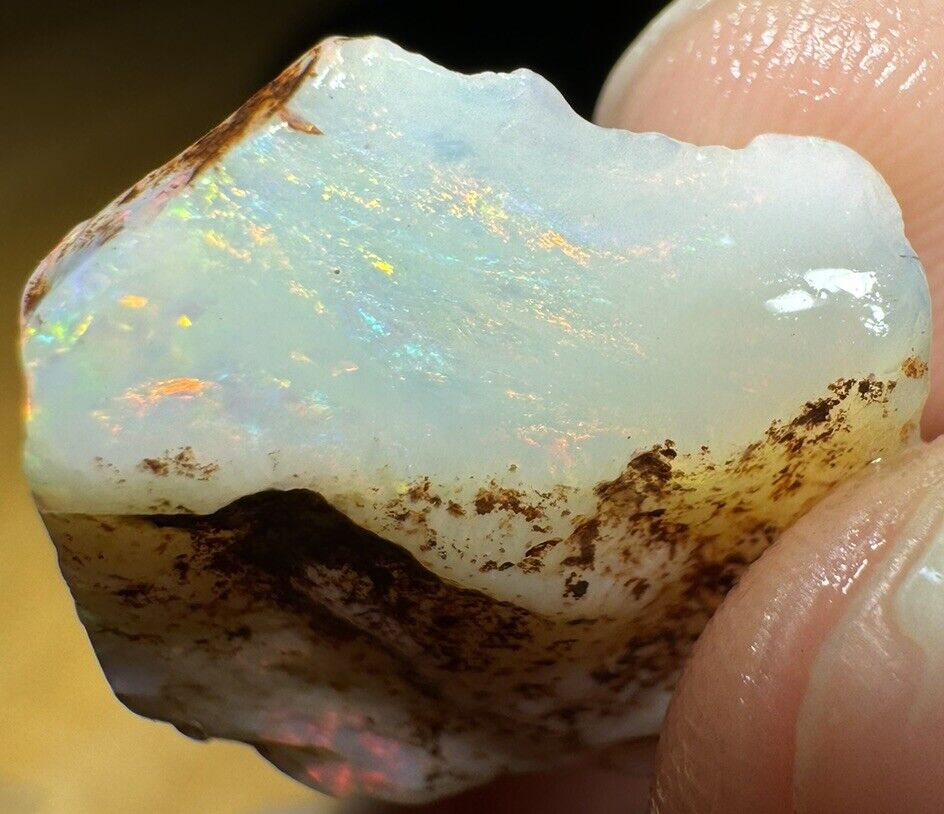 12.3 Carats Solid Rough Coober Pedy Opal Piece with Beautiful Colour B1