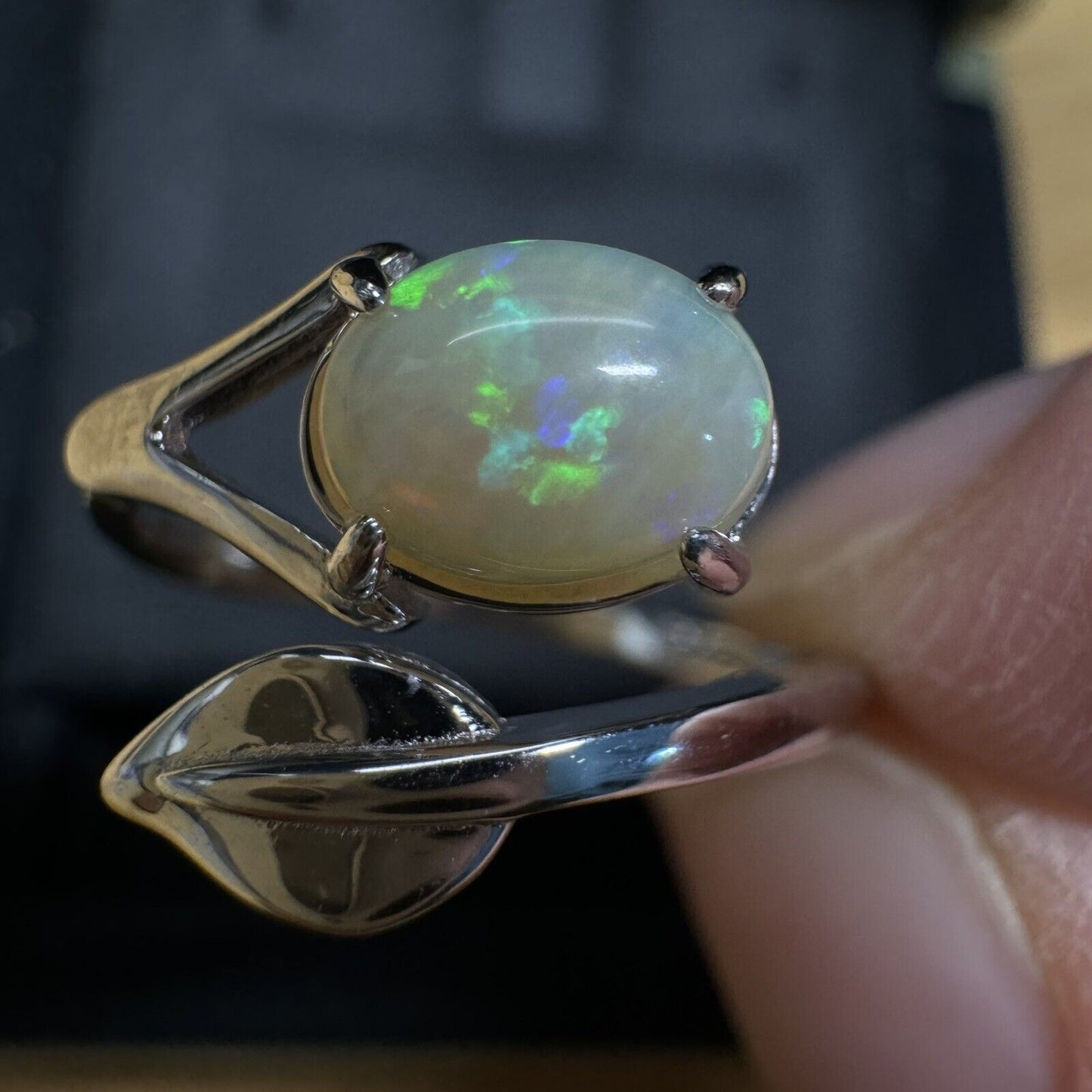 Ring $180 Opal Piece with Beautiful Colour C1-2212
