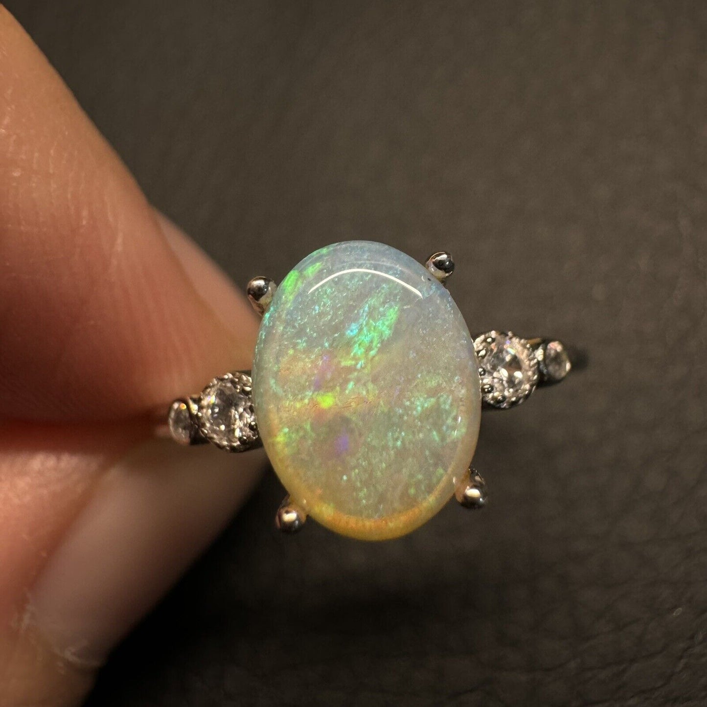 Ring $180 Opal Piece with Beautiful Colour C1-2213