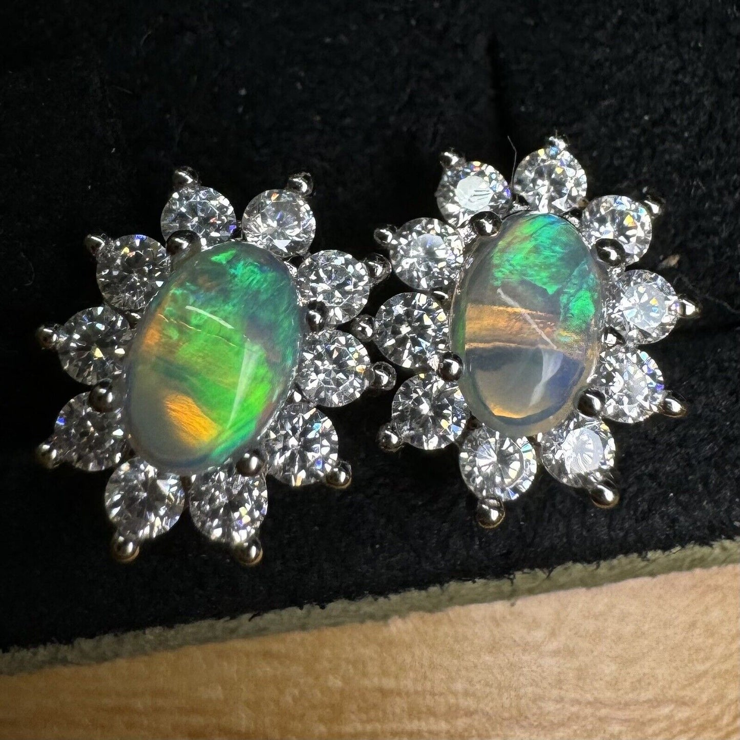 Opal Earstuds One Pair From Australia No.1