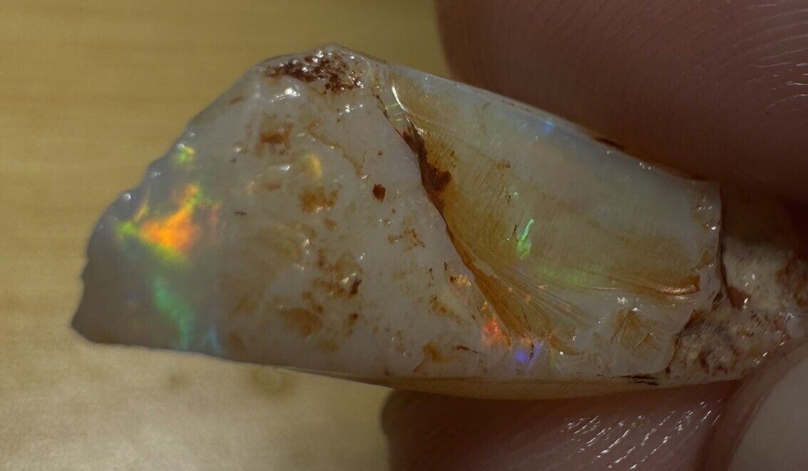 5.7 Carats Solid Rough Coober Pedy Opal Piece with Beautiful Colour C1