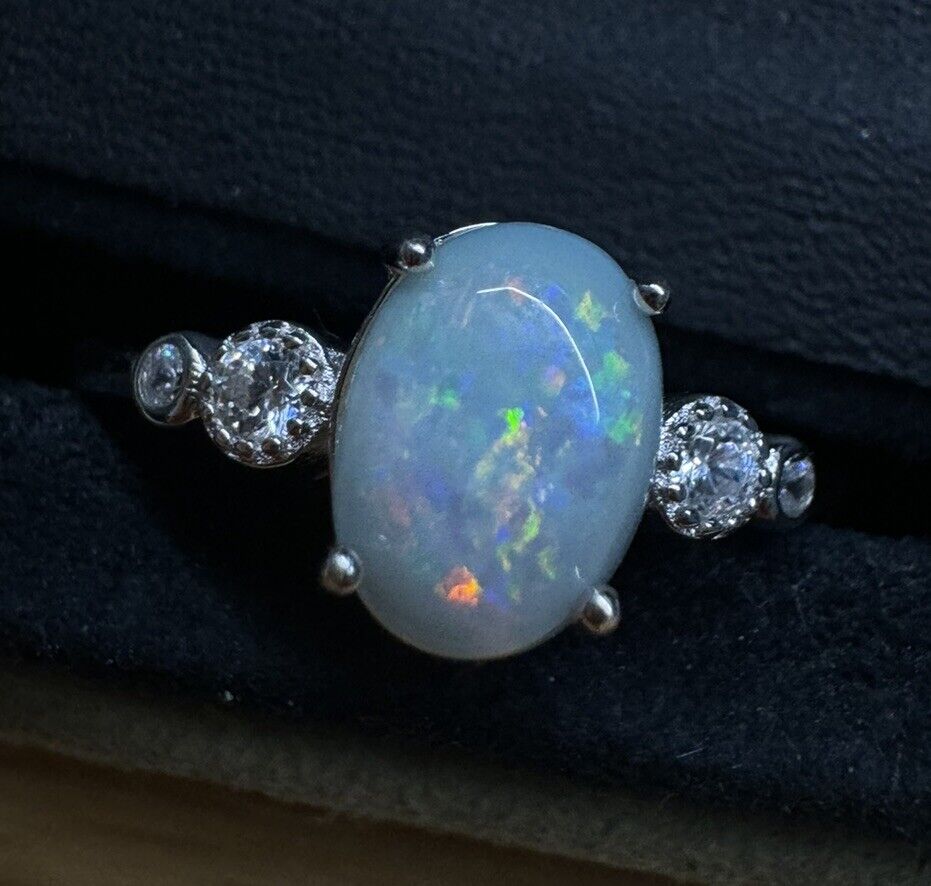 Ring $180 Opal Piece with Beautiful Colour C1-2203