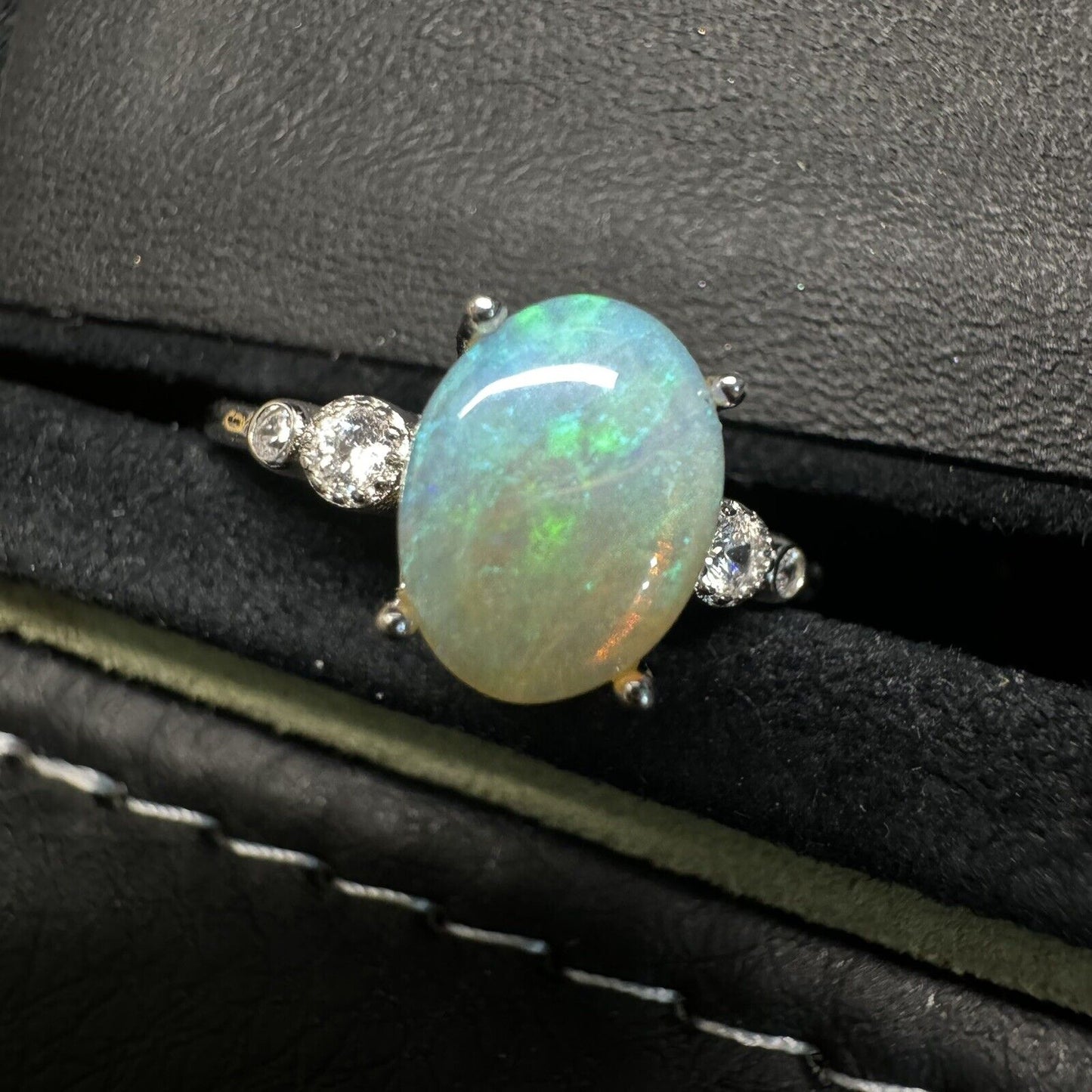 Ring $180 Opal Piece with Beautiful Colour C1-2213