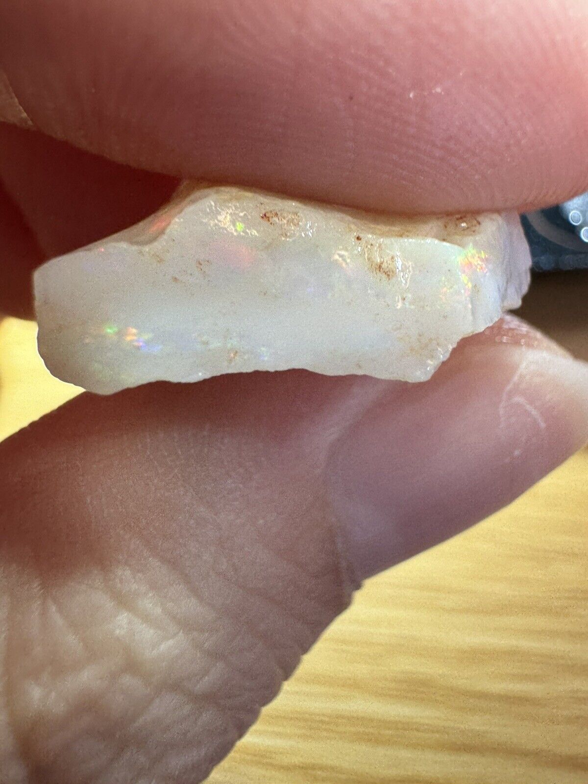 6.4 Carats Solid Rough Coober Pedy Opal Piece with Beautiful Colour