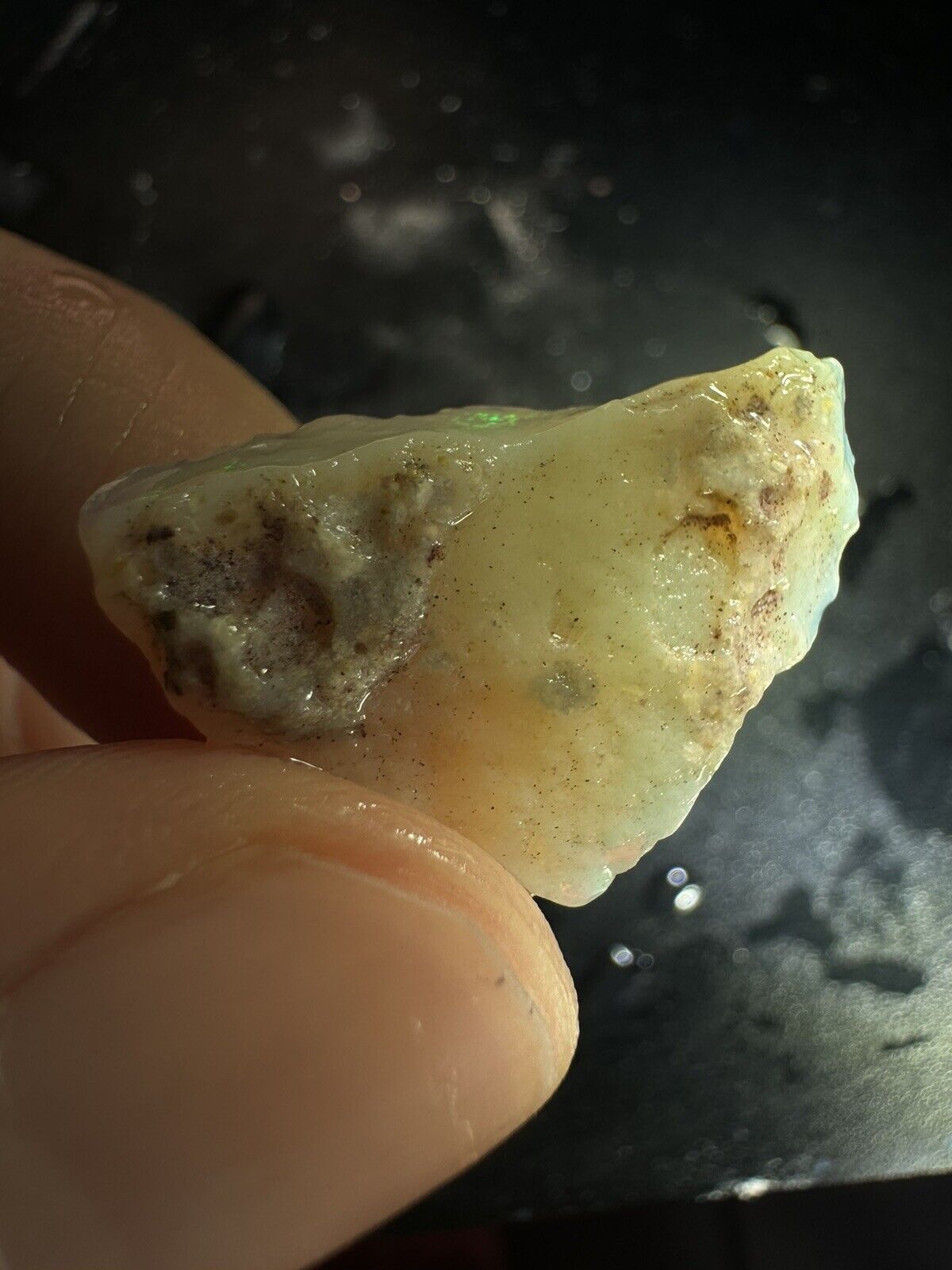 6.6 Carats Solid Rough Coober Pedy Opal Piece with Beautiful Colour B1