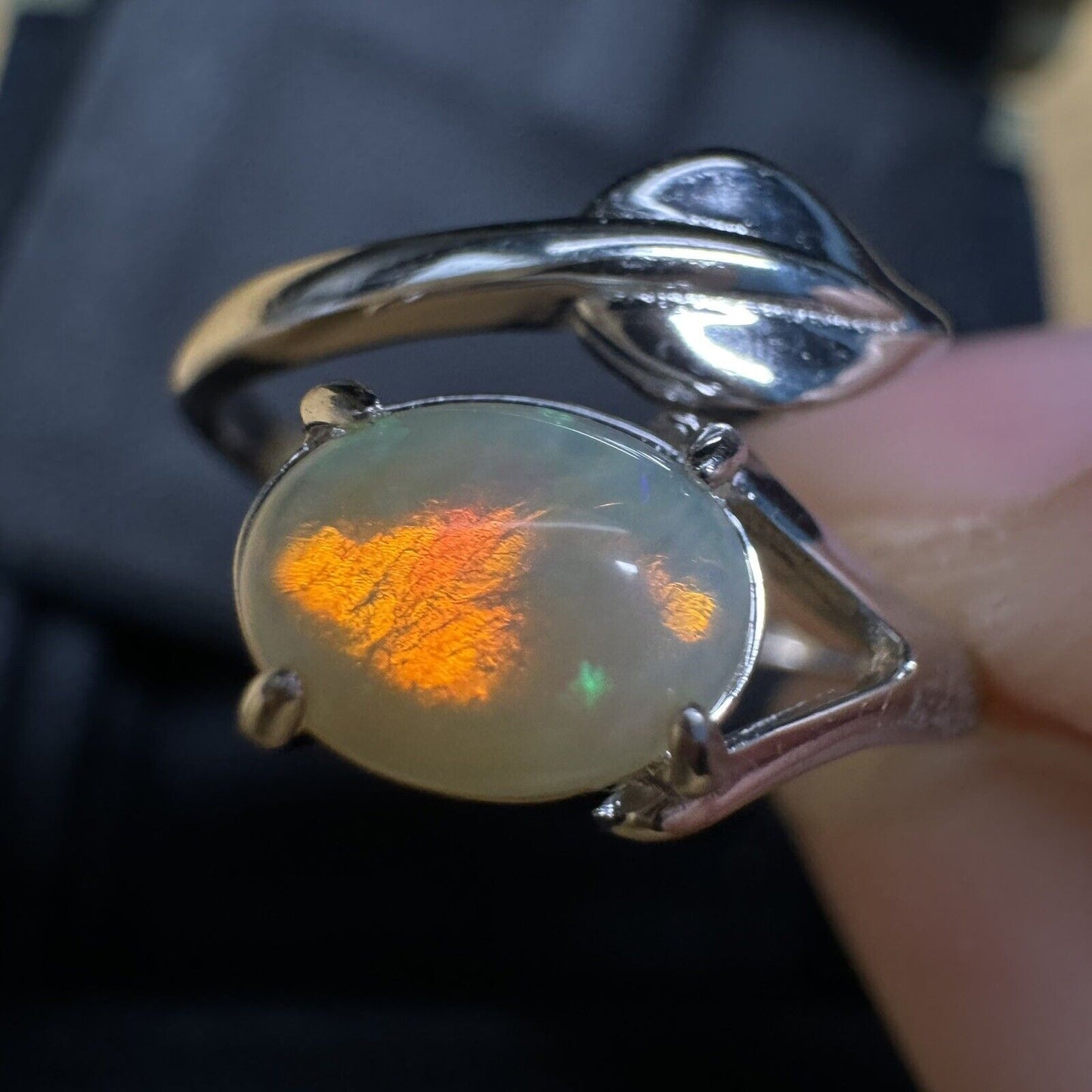 Ring $180 Opal Piece with Beautiful Colour C1-2212