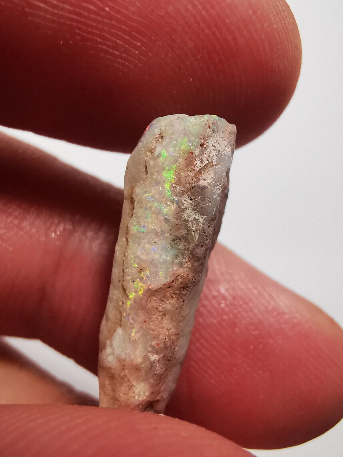 Coober Pedy Opal rough pipe 7.4 ct with Beautiful Colour B1