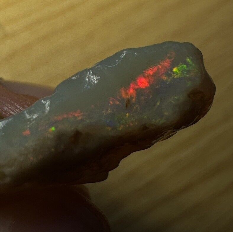 12.5 Carats Solid Rough Coober Pedy Opal Piece with Beautiful Colour B1