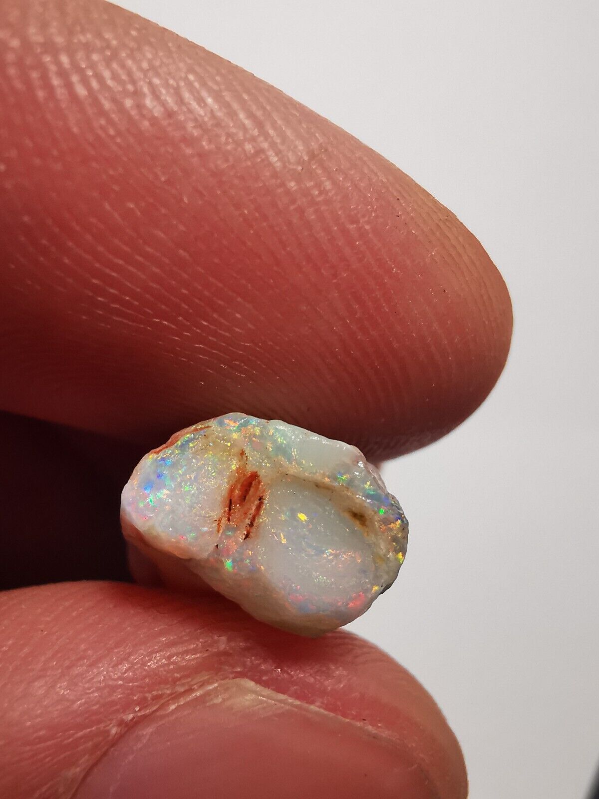 Coober Pedy Opal rough pipe 7.4 ct with Beautiful Colour B1