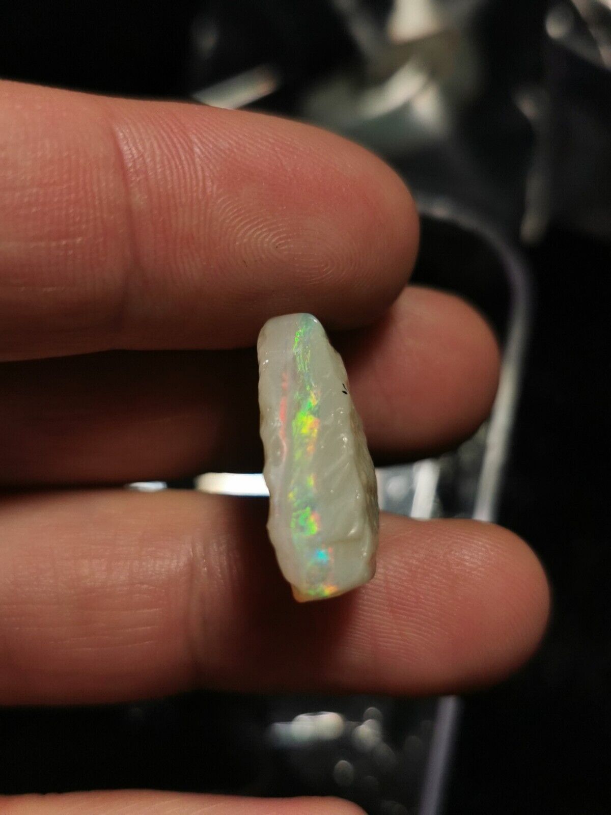 12.5 Carats Solid Rough Coober Pedy Opal Piece with Beautiful Colour
