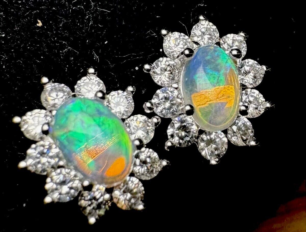 Opal Earstuds One Pair From Australia No.1