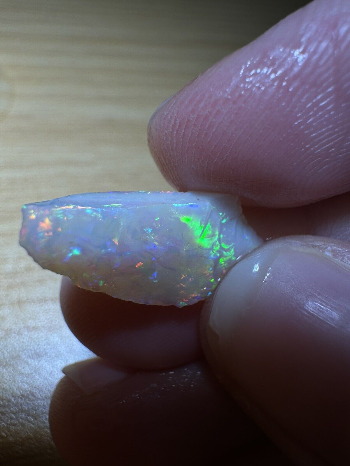 3 Carats Solid Rough Coober Pedy Opal Piece with Beautiful Colour C1
