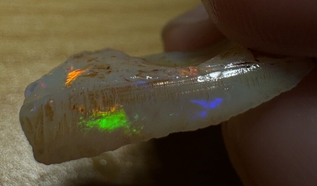 5.7 Carats Solid Rough Coober Pedy Opal Piece with Beautiful Colour C1
