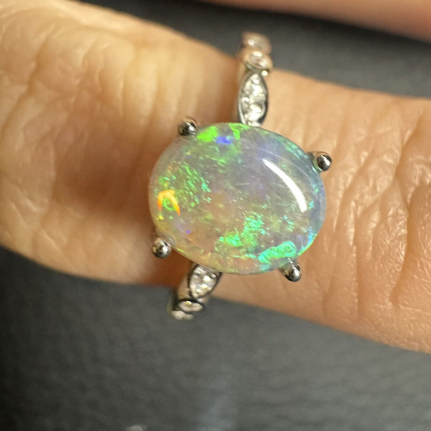 Ring $180 Opal Piece with Beautiful Colour C1-2205