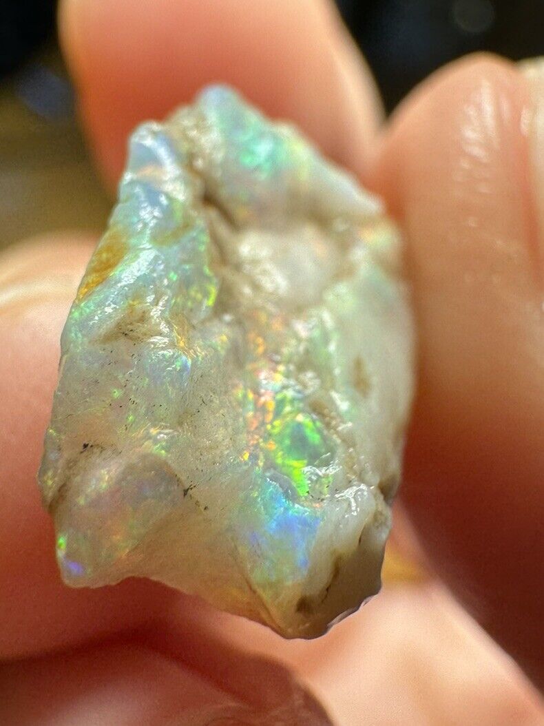 6.6 Carats Solid Rough Coober Pedy Opal Piece with Beautiful Colour B1
