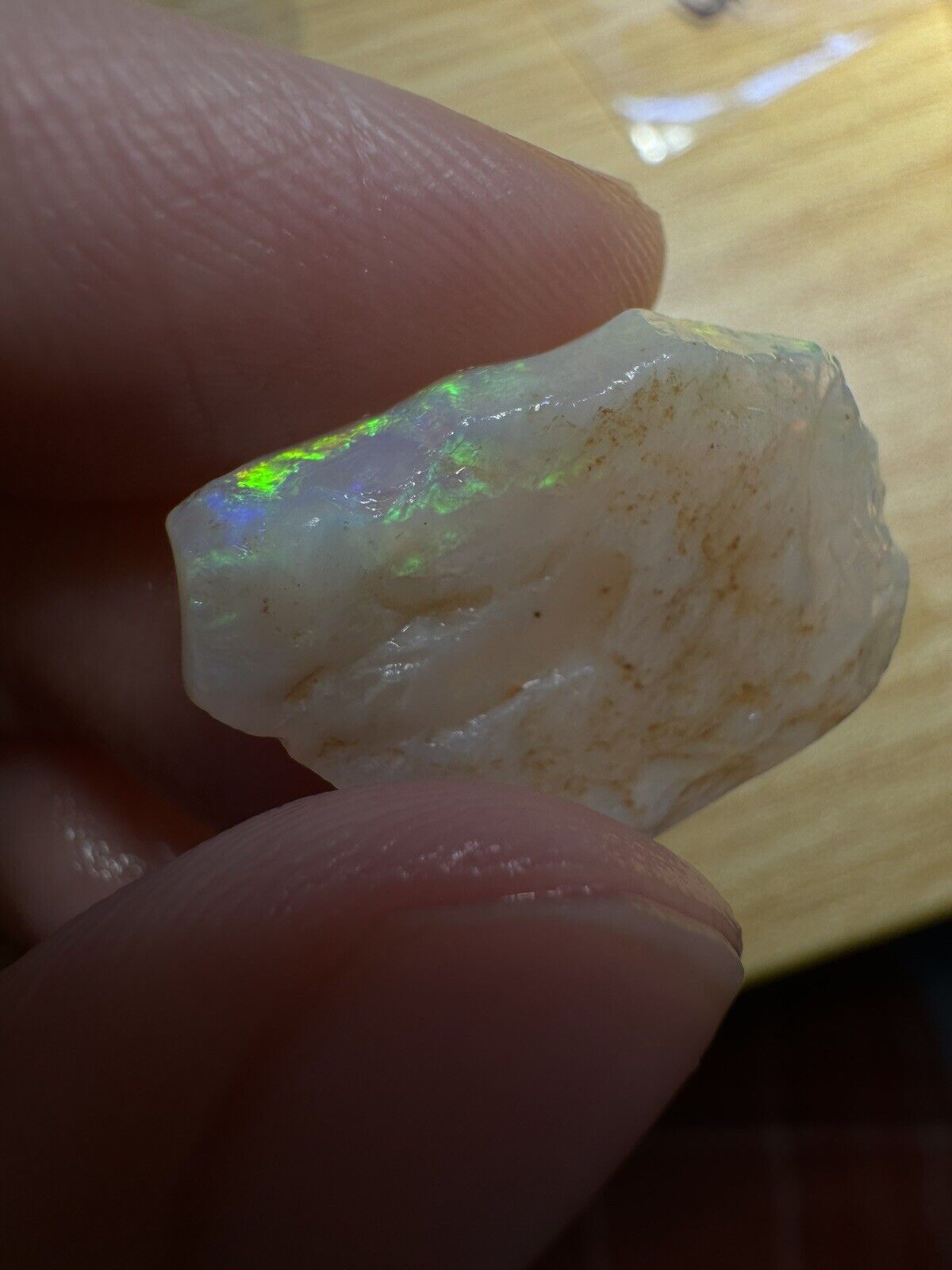 11.3 Carats Solid Rough Coober Pedy Opal Piece with Beautiful Colour B1