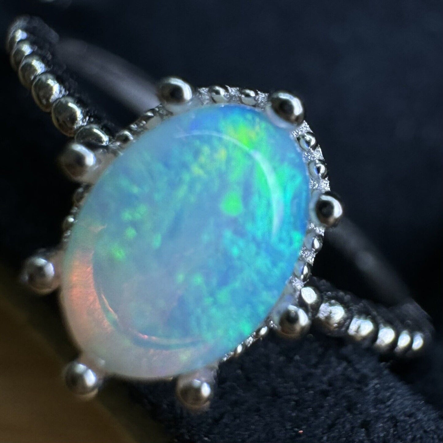 Opal Ring No.12 colorful blue ocean
