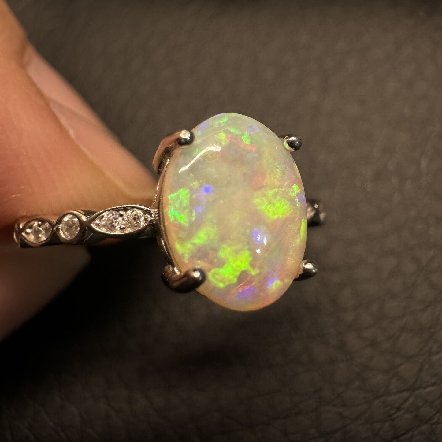 Ring $180 Opal Piece with Beautiful Colour C1-2214