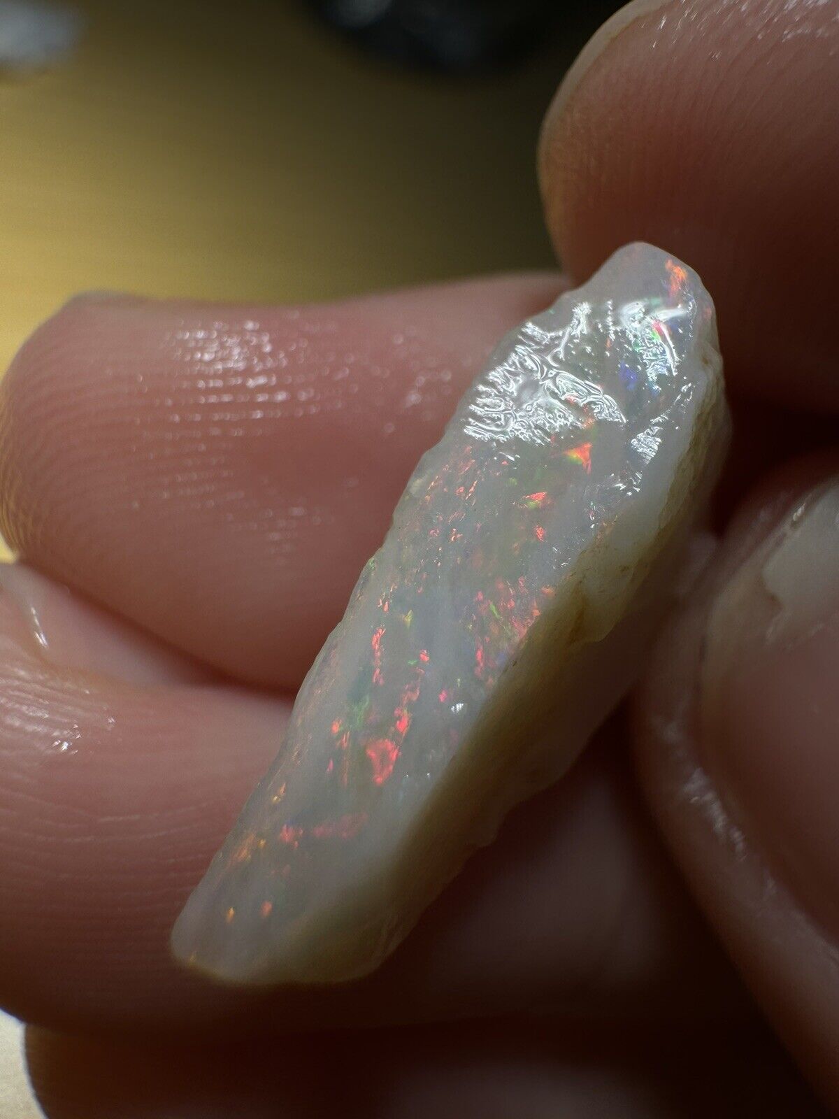 6.3 Carats Solid Rough Coober Pedy Opal Piece with Beautiful Colour C1