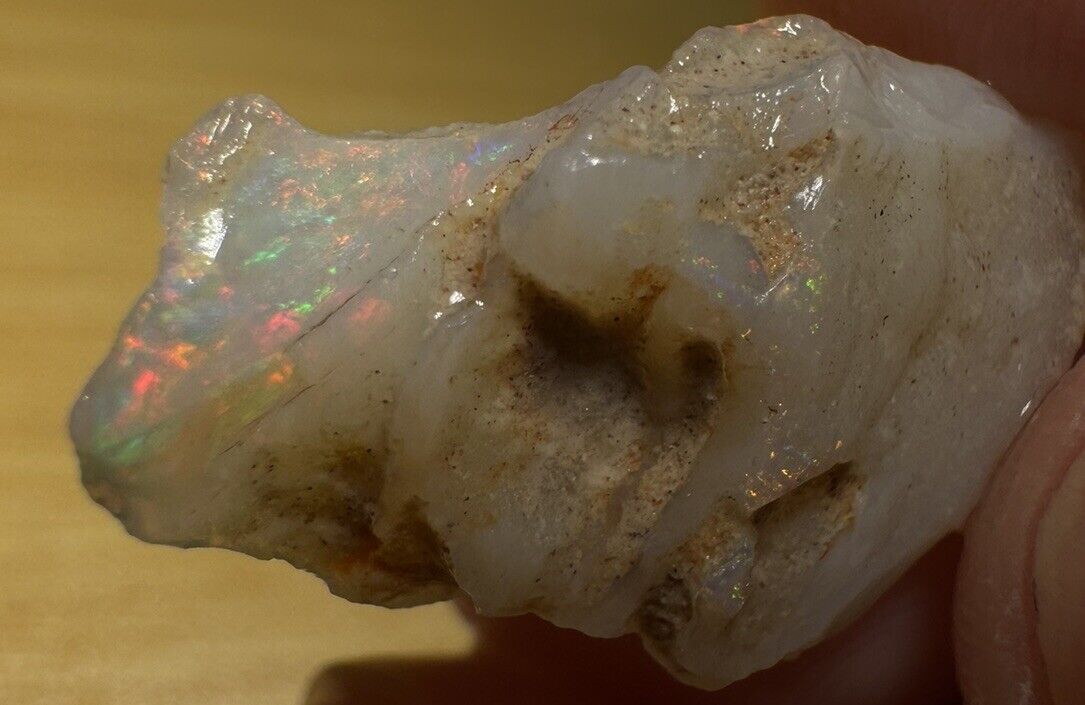 5.5 Carats Solid Rough Coober Pedy Opal Piece with Beautiful Colour C1