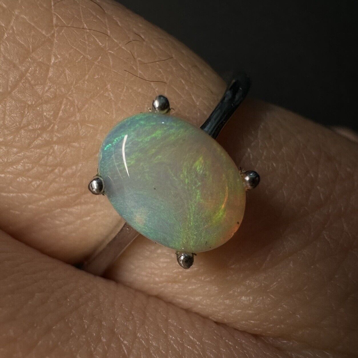 Ring $180 Opal Piece with Beautiful Colour C1-2210
