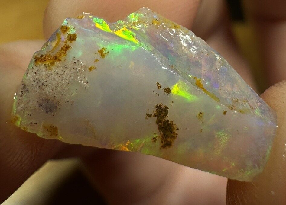 4.7 Carats Solid Rough Coober Pedy Opal Piece with Beautiful Colour B1