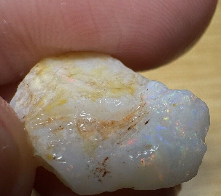 9.6 Carats Solid Rough Coober Pedy Opal Piece with Beautiful Colour B1
