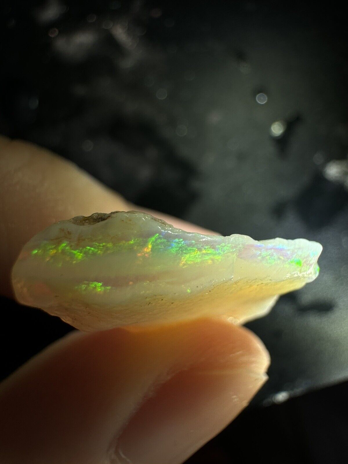 6.6 Carats Solid Rough Coober Pedy Opal Piece with Beautiful Colour B1