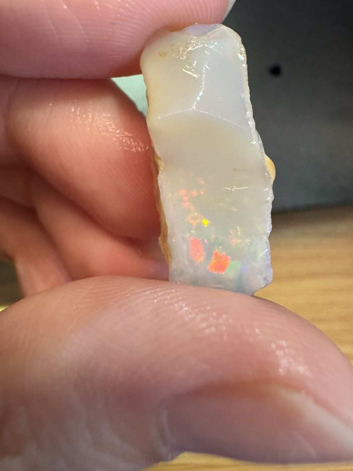 8.8 Carats Solid Rough Coober Pedy Opal Piece with Beautiful Colour