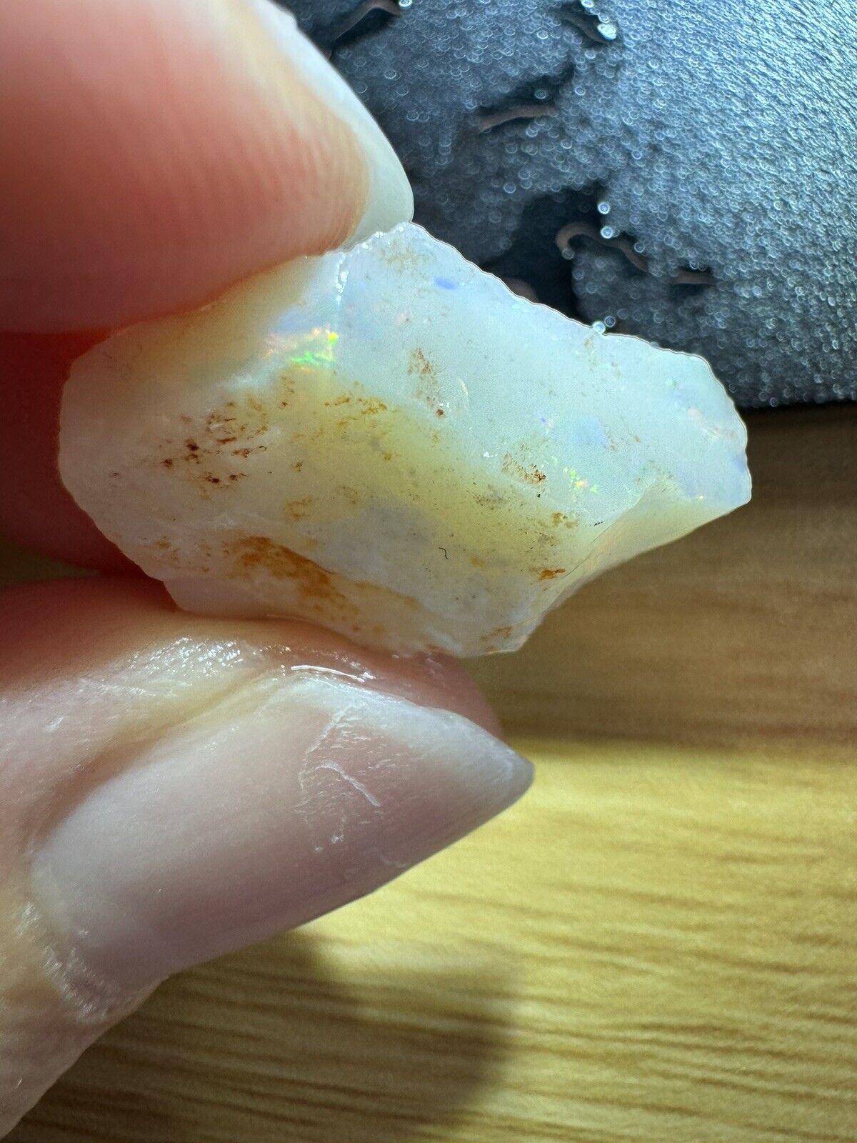 6.4 Carats Solid Rough Coober Pedy Opal Piece with Beautiful Colour