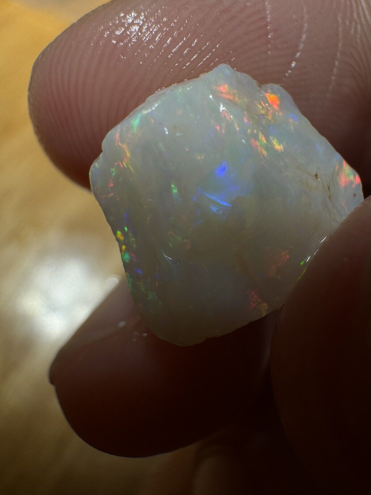 5.6 Carats Solid Rough Coober Pedy Opal Piece with Beautiful Colour B1 shell