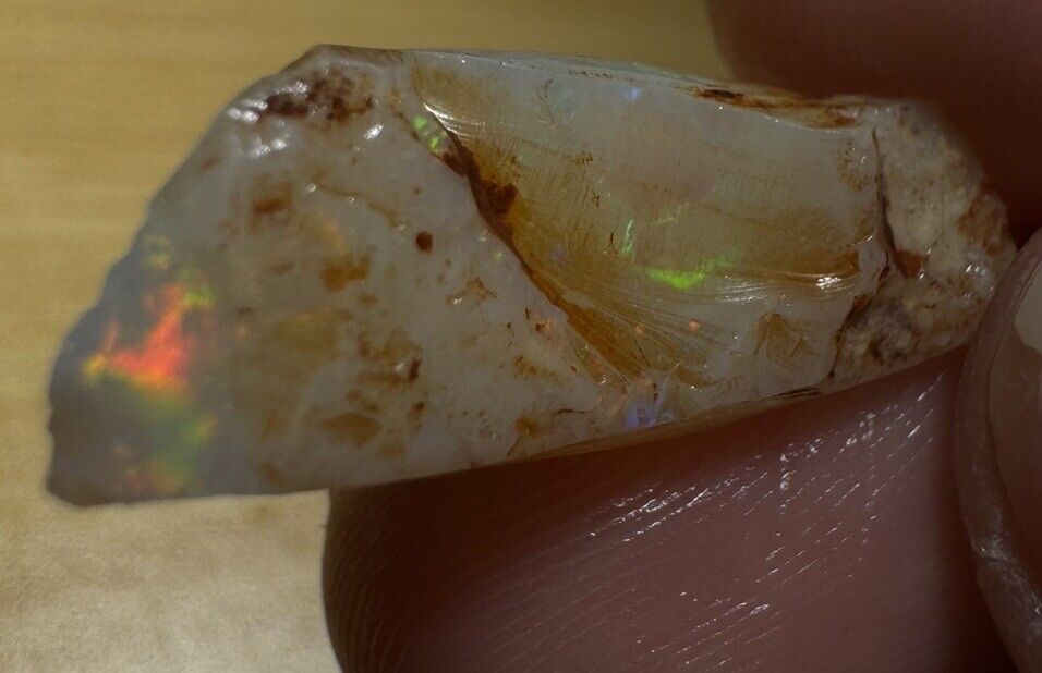 5.7 Carats Solid Rough Coober Pedy Opal Piece with Beautiful Colour C1