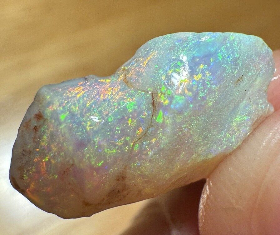 5.3 Carats Solid Rough Coober Pedy Opal Piece with Beautiful Colour B1