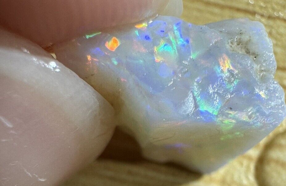 3.7 Carats Solid Rough Coober Pedy Opal Piece with Beautiful Colour