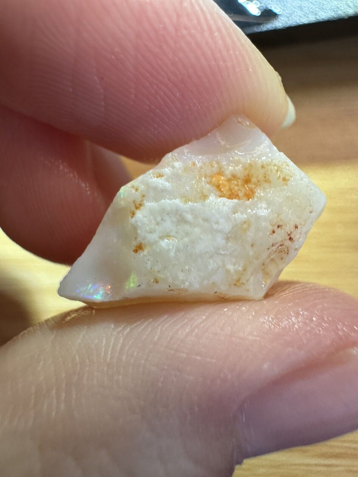 6.4 Carats Solid Rough Coober Pedy Opal Piece with Beautiful Colour