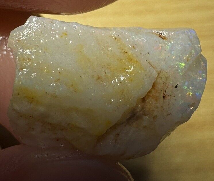 9.6 Carats Solid Rough Coober Pedy Opal Piece with Beautiful Colour B1