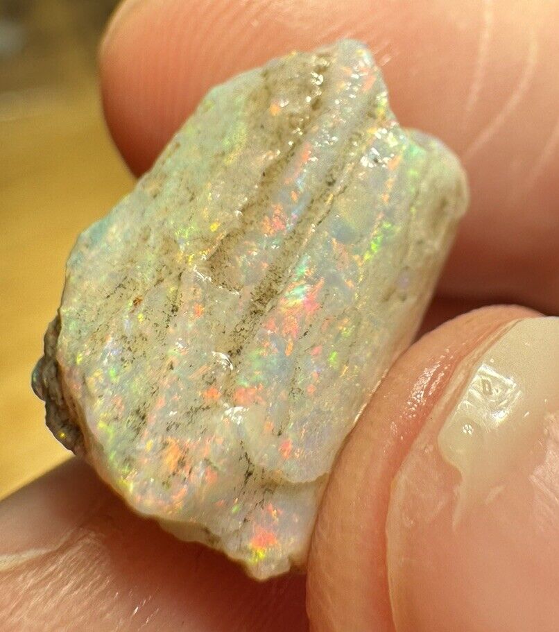 6.6 Carats Solid Rough Coober Pedy Opal Piece with Beautiful Colour B1