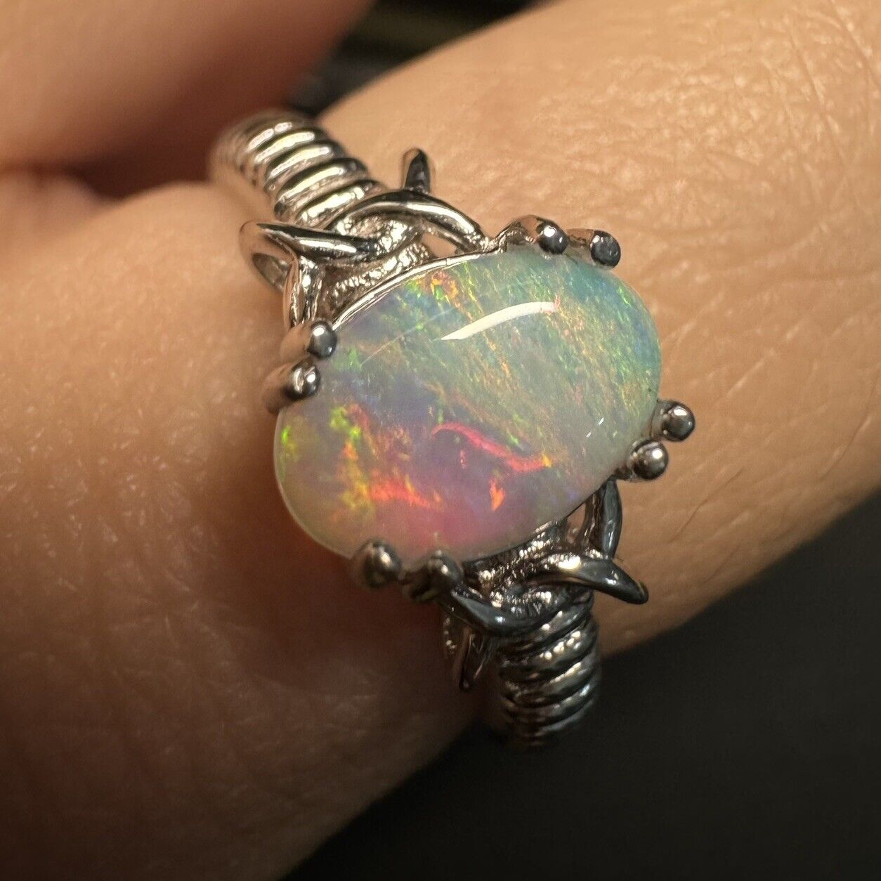 Ring $180 Opal Piece with Beautiful Colour C1-2207