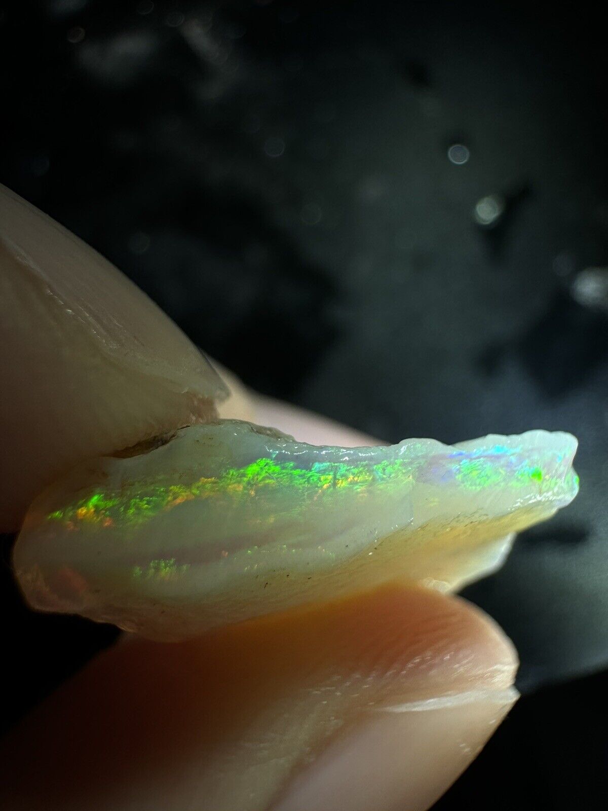 6.6 Carats Solid Rough Coober Pedy Opal Piece with Beautiful Colour B1