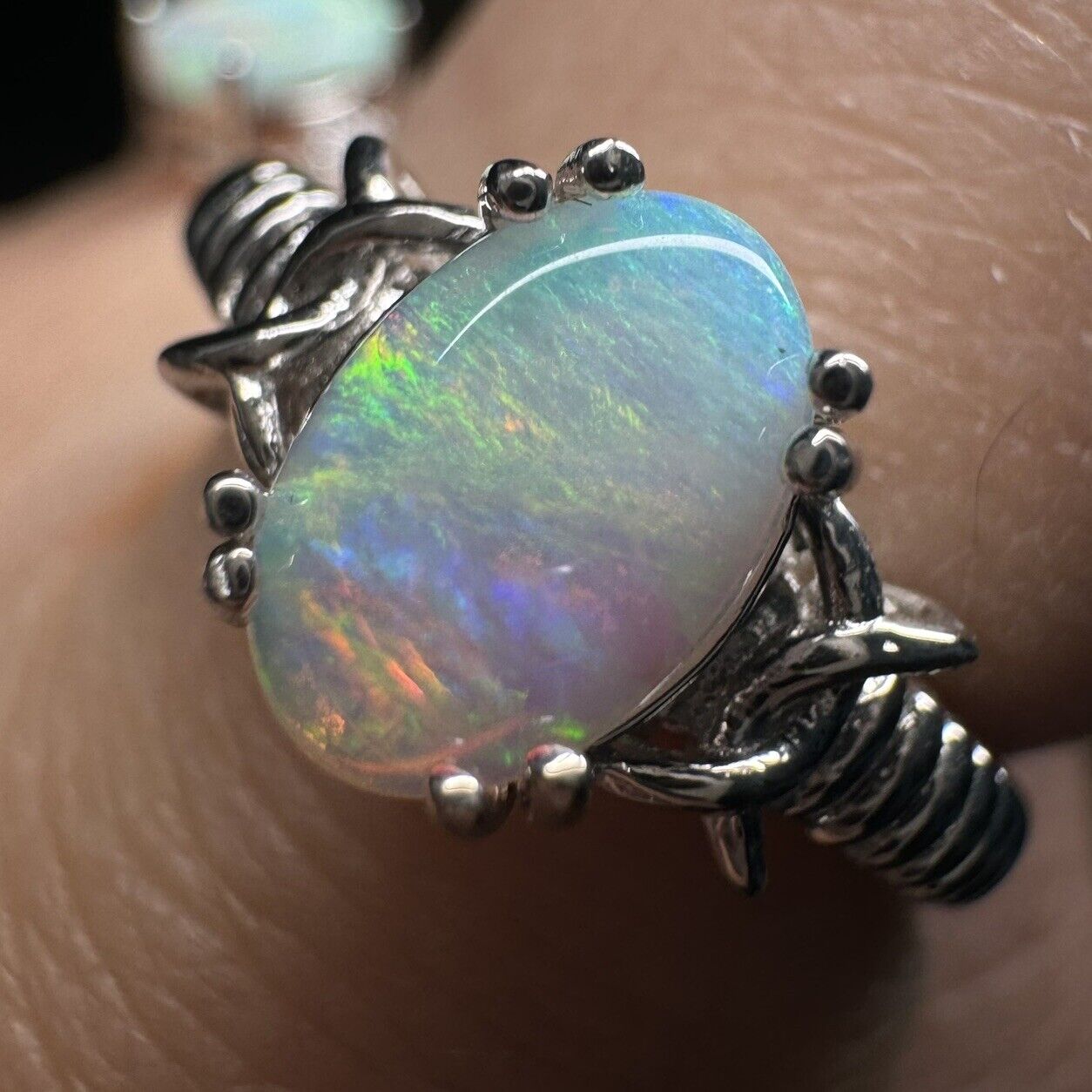 Ring $180 Opal Piece with Beautiful Colour C1-2207
