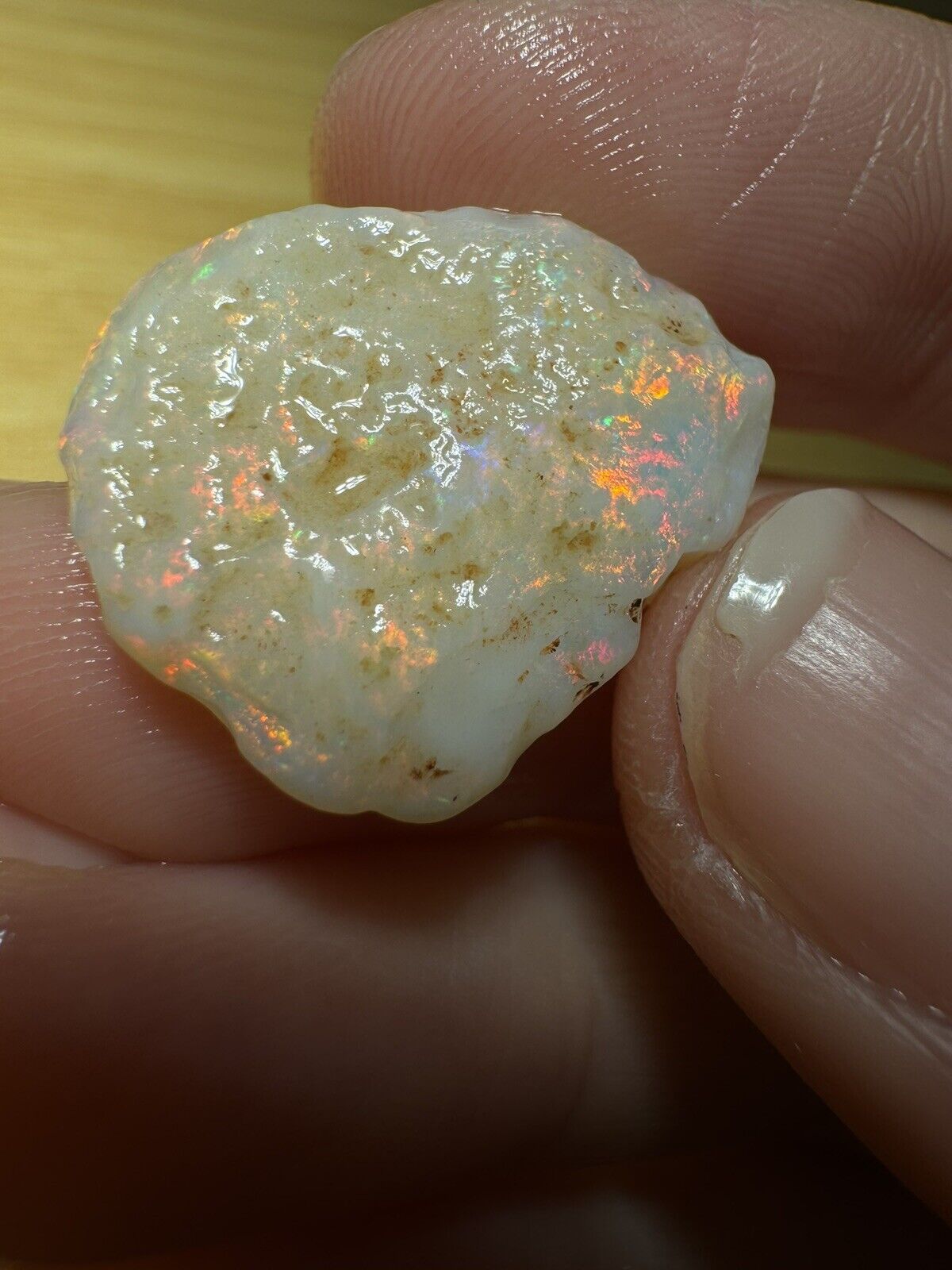 10 Carats Solid Rough Coober Pedy Opal Piece with Beautiful Colour C1