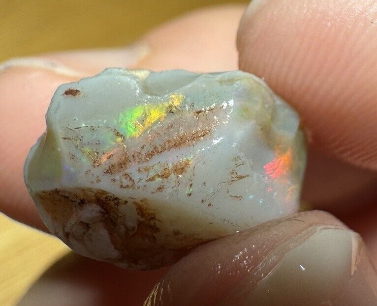 8.85 Carats Solid Rough Coober Pedy Opal Piece with Beautiful Colour B1