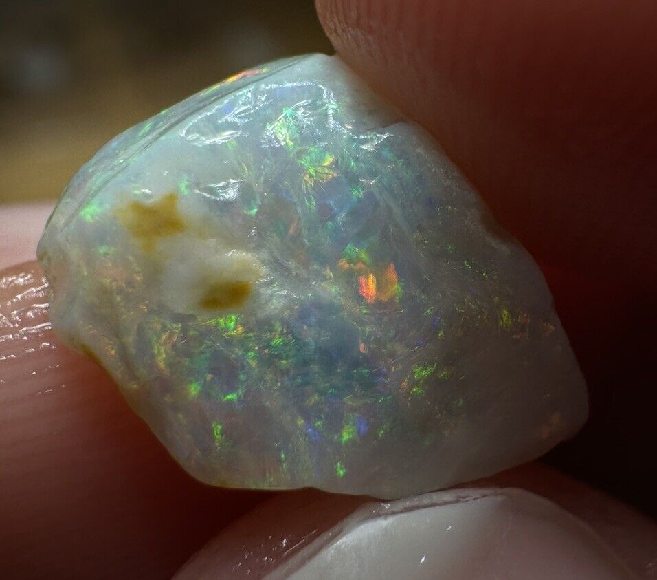 3.3 Carats Solid Rough Coober Pedy Opal Piece with Beautiful Colour B1