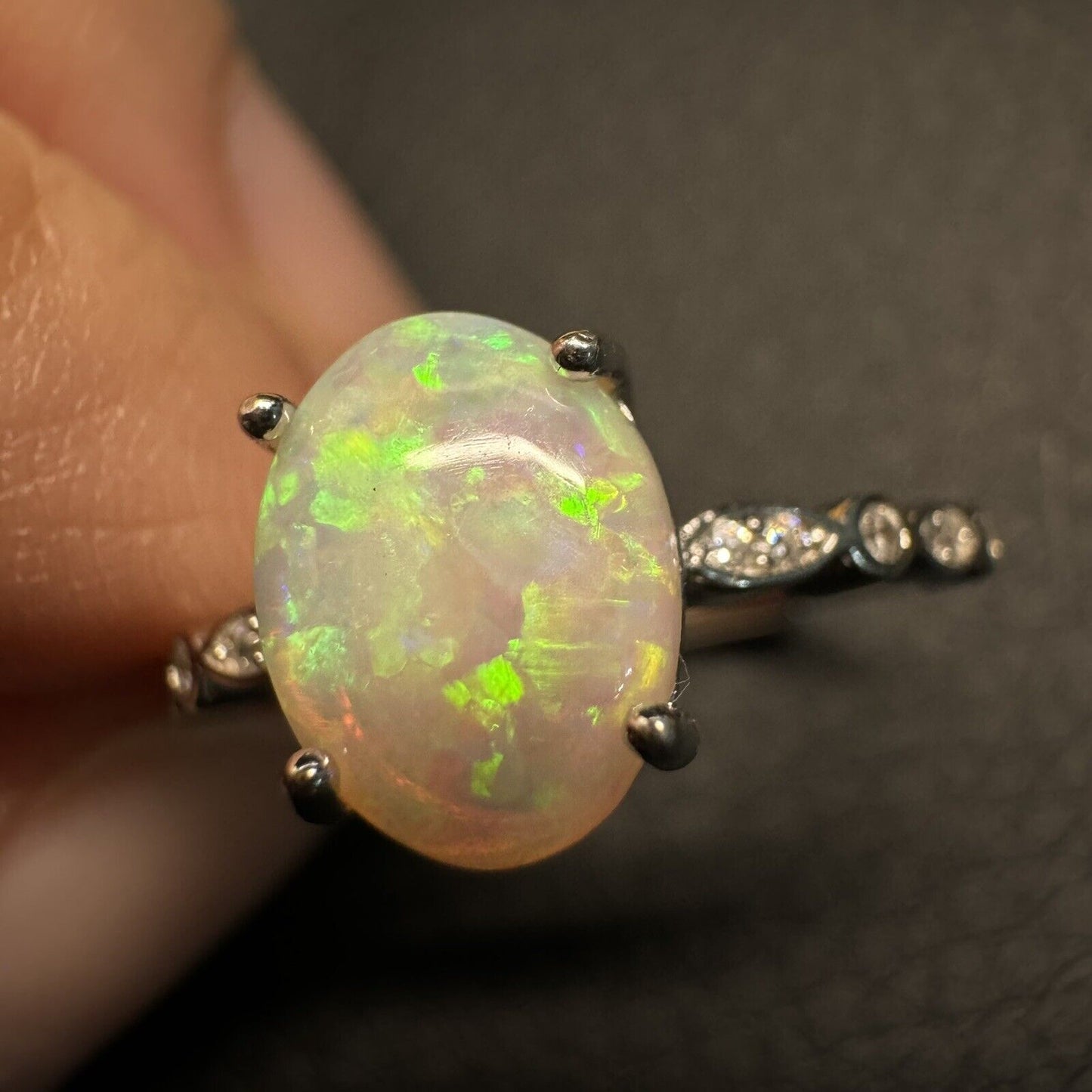 Ring $180 Opal Piece with Beautiful Colour C1-2214