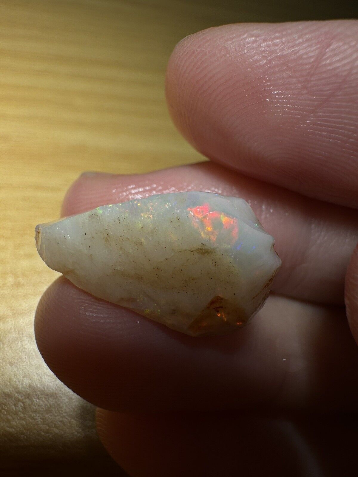 8.1 Carats Solid Rough Coober Pedy Opal Piece with Beautiful Colour C1