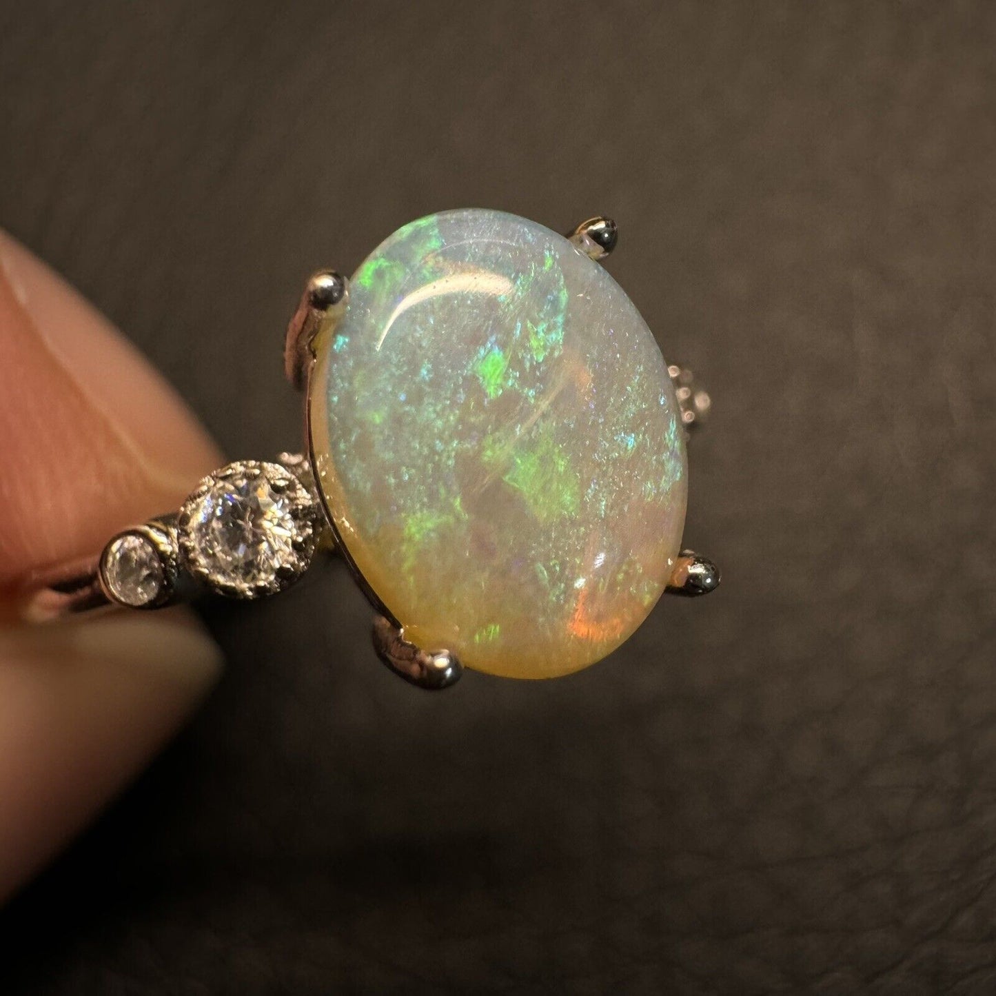 Ring $180 Opal Piece with Beautiful Colour C1-2213