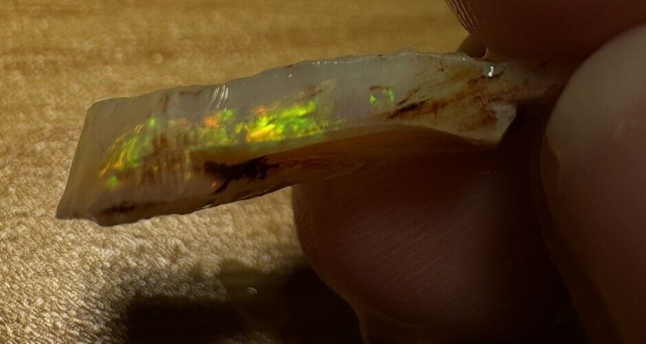 5.7 Carats Solid Rough Coober Pedy Opal Piece with Beautiful Colour C1