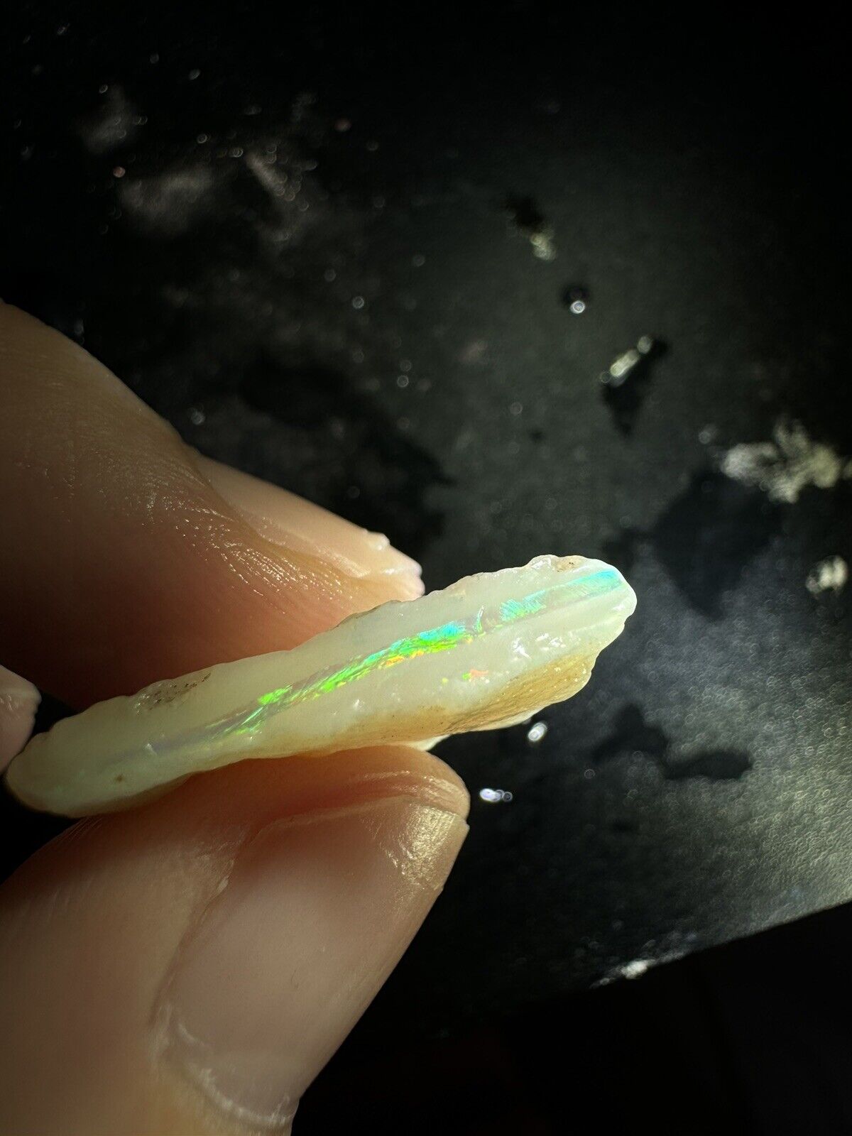 6.6 Carats Solid Rough Coober Pedy Opal Piece with Beautiful Colour B1
